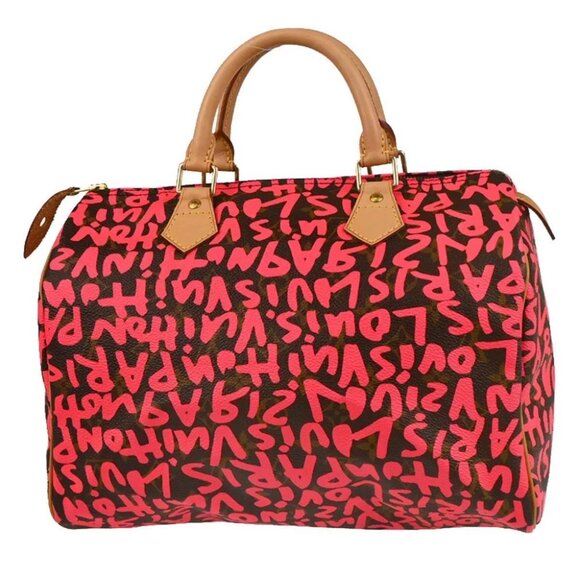 Louis Vuitton Pink Monogram Graffiti Speedy 30 Handbag - Picture 2 of 10